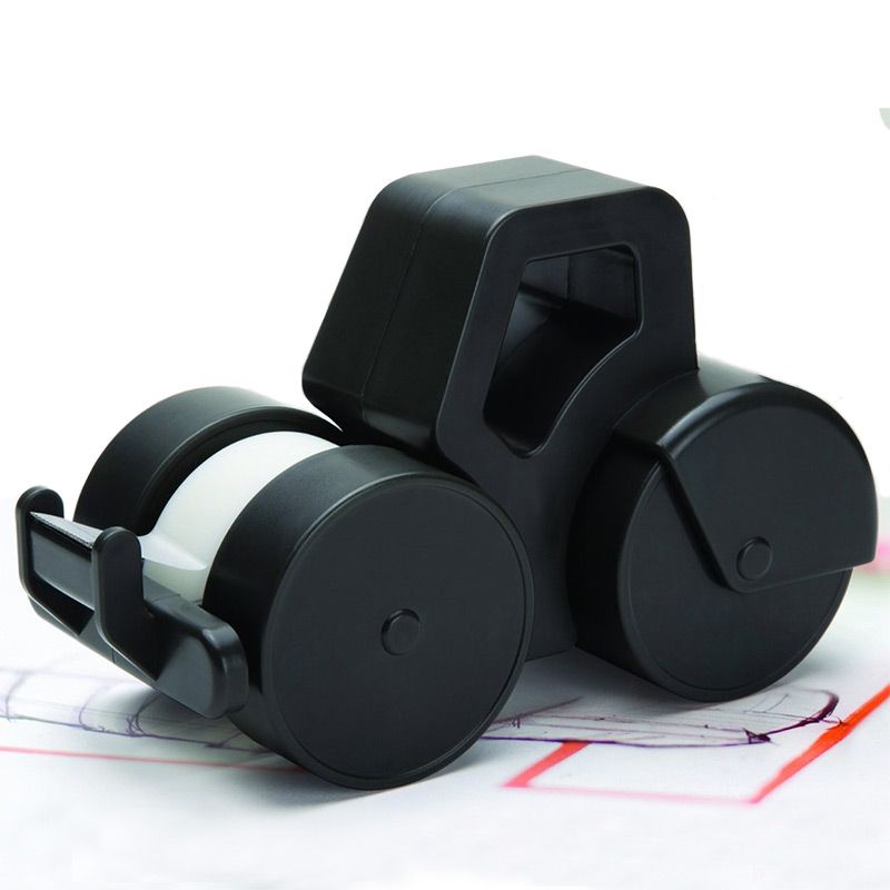 Диспенсер для скотча Roller черный Диспенсер для скотча Roller черныйДомашний уют<br>Стильный аксессуар на любой рабочий стол.<br>Размер: 9.5 x 15 x 7 см; Объем: None; Материал: Пластик; Цвет: Черный;