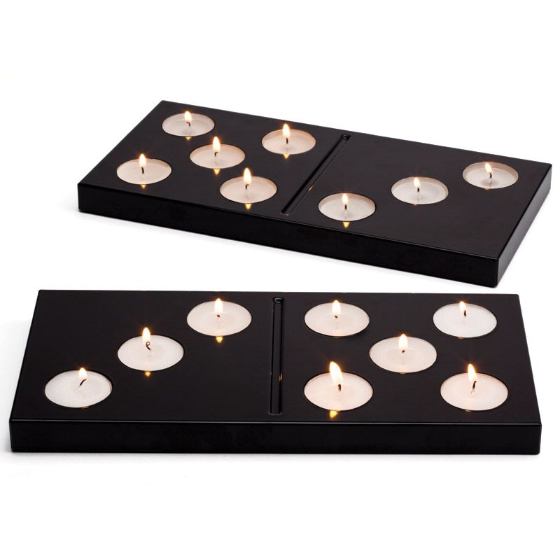 Подсвечник Domino черный Подсвечник Domino черныйДомашний уют<br>Подсвечник Domino черный<br>Размер: 30 х 2 х 14.7 см.; Объем: None; Материал: Металл; Цвет: Черный / Белый;