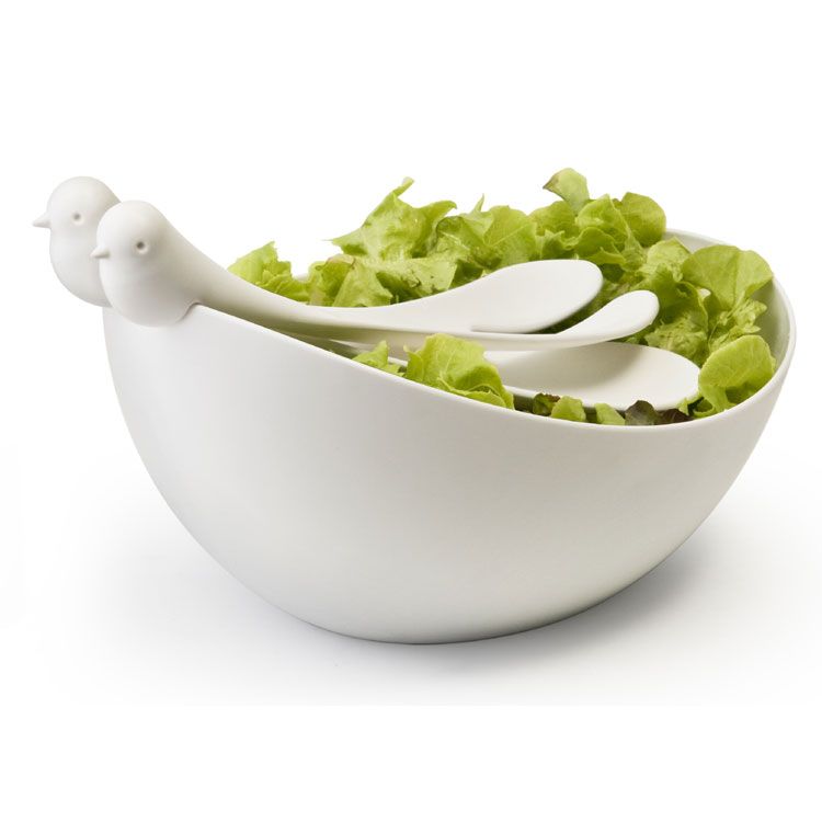 Салатница с ложками Sparrow salad set (Белый) Салатница с ложками Sparrow salad set (Белый)Тарелки и миски<br>Салатная миска Воробей SPARROW SALAD SET (Белый)<br>Размер: None; Объем: None; Материал: Пластик; Цвет: Белая миска / Белые ложки;