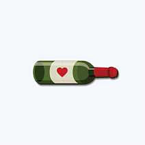 Значок деревянный Waf-waf Бутылка вина